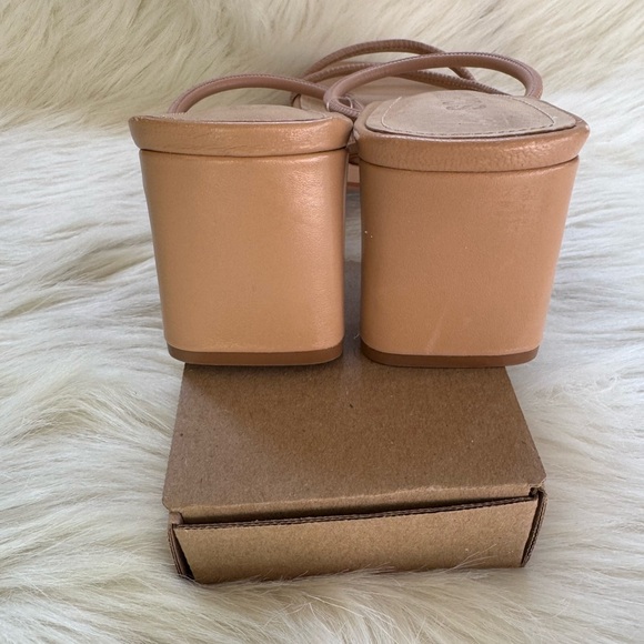 New Schutz True Beige Chessie Mid Heel Sandals - Picture 6 of 6